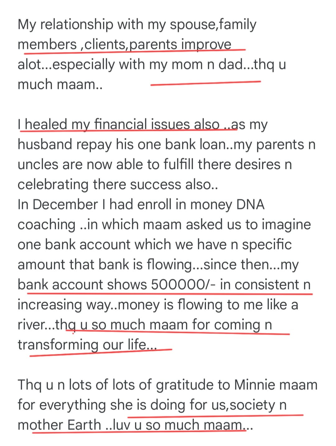 Authentic client feedback screenshot 4